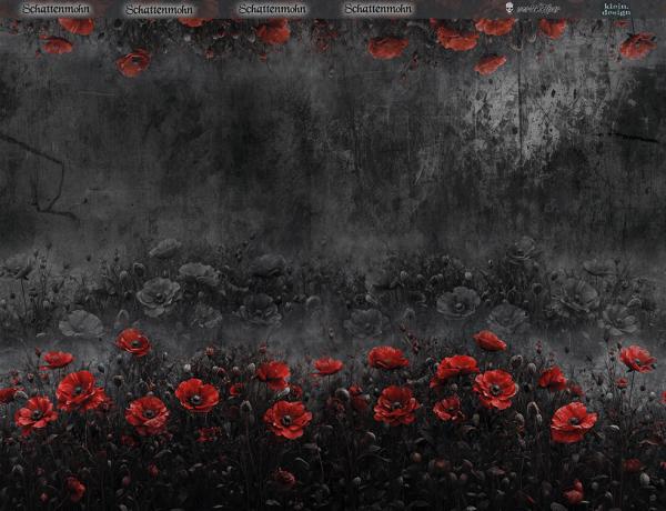 Schattenmohn - Bordüre - Jersey